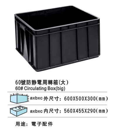 60#防靜電周轉箱 防靜電膠筐廠(chǎng)家批發(fā) 防靜電膠箱