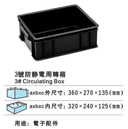 3#防靜電周轉箱 防靜電膠箱 防靜電膠筐